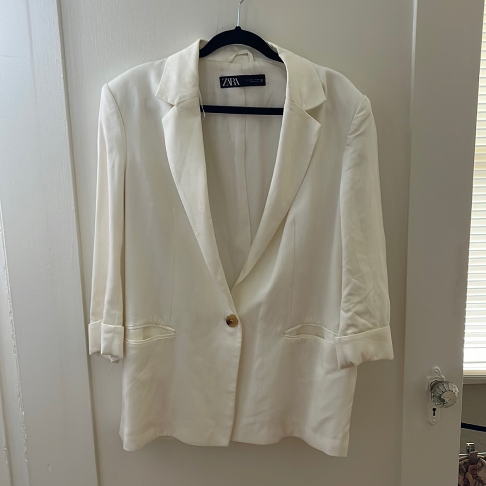 Zara large white blazer